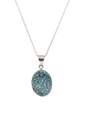 Tibetan Turquoise in Sterling Silver 20" necklace