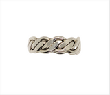 Wavy rope Sterling Silver men's band ring Size 10